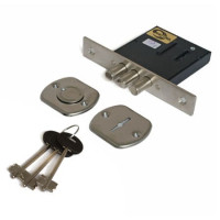 Замок врез ЗВ8-852 (3 ключа, сувальдный, 3 ригеля 12мм) Меттэм  \20