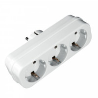 Uniel разветвитель (тройник) 3роз. 16А белый, земля, шторки (линейный) S-GES3-16P