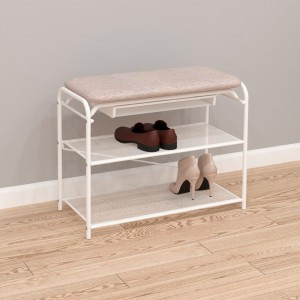 Подставка д/обуви (пвл) Гранада23В НБК (2полки с сид.и ящ) 65*30*50(белый) ПДОГ23ВНБКБ под заказ ЗМИ