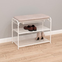 Подставка д/обуви (пвл) Гранада23В НБК (2полки с сид.и ящ) 65*30*50(белый) ПДОГ23ВНБКБ под заказ ЗМИ