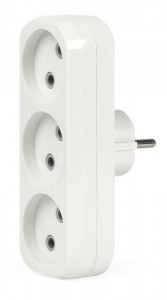 SmartBuy разветвитель (тройник) 3роз. 10А (АБС-пластик, линейный, белый) SBE-10-A02-3