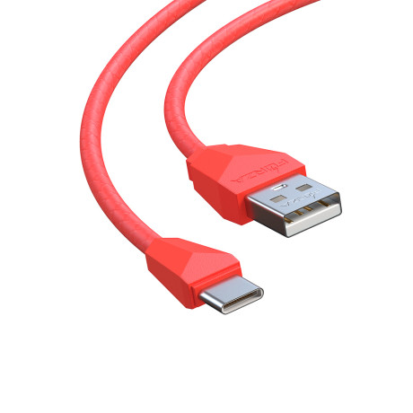 FORZA Кабель для зарядки Комфорт Type-C, 1м, 1А, PVC, прорезиненный, 5 цветов, пакет