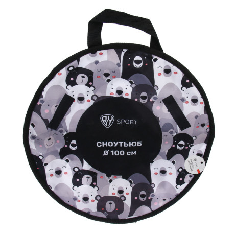 BY SPORT Тюбинг/ватрушка, диаметр 100см, оксфорд 600D, ПВХ, бутиловая камера R15, медведи
