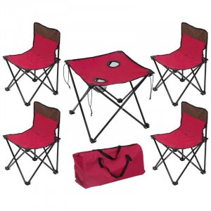 Набор мебели (стол 48х48х43 до 20кг и 4стула до 80кг) TD-10 т.-вишн., чехол Ecos 993120