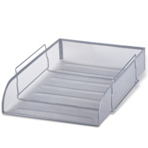 Лоток горизонтальный металлический д/бумаг BRAUBERG "Germanium", А4 (260х337х77 мм), серебристый, 23