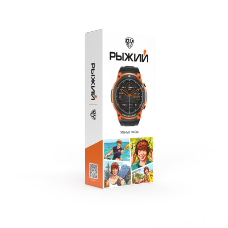 BY РЫЖИЙ Умные часы, IP68, сменные панели, 400mAh, 466x466, черный