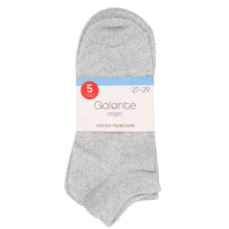 Набор носков 5 пар, укороченные, GALANTE, р. 27-29, 80% хлопок, 17% п/а, 3% эластан, цвета в ас-те