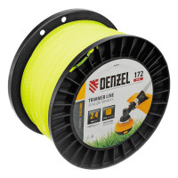 Леска для триммера зубчатый квадрат, 2,4мм х 172м, на DIN катушке FLEX CORD Denzel