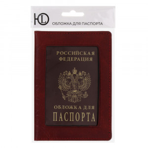 ЮL Обложка для паспорта с окном, ПУ, 14х10см, 2-3 цвета