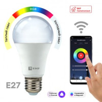 EKF HomeСonnect ЛОН Умная лампа св/д E27 8W RGBW, Wi-Fi slwf-e27-rgbw