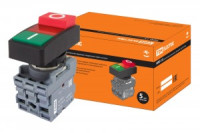 TDM Кнопка двойная MPD13-11R зел/красн-выступ. (LED) d22мм/220В (I/O) линза красн. (10!) SQ0747-0035
