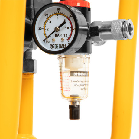 Компрессор безмасляный, малошумный DLS 2200/50, 2200 Вт, 2x1100, 50 л, 380 л/мин Denzel