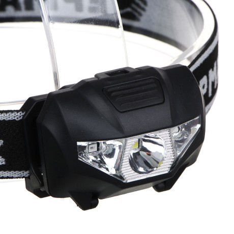 Фонарь налобный тм ЕРМАК, 2 LED+COB, 3 режима, 3хААА, 6х4,6х3,5см, красный свет