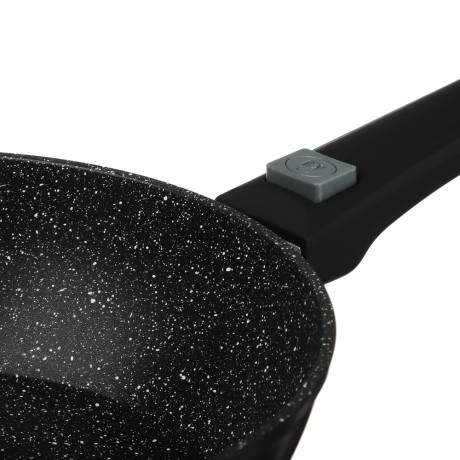 SATOSHI Оникс Сковорода глубокая литая d24см, антипригарное покрытие "мрамор", съемная ручка, индукц