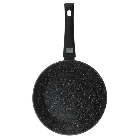 SATOSHI Оникс Сковорода глубокая литая d24см, антипригарное покрытие "мрамор", съемная ручка, индукц