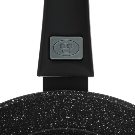 SATOSHI Оникс Сковорода глубокая литая d24см, антипригарное покрытие "мрамор", съемная ручка, индукц