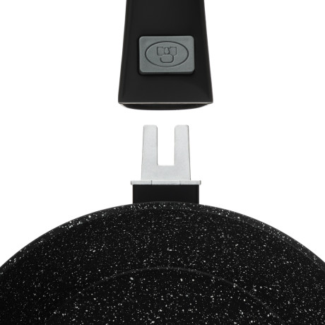 SATOSHI Оникс Сковорода глубокая литая d24см, антипригарное покрытие "мрамор", съемная ручка, индукц