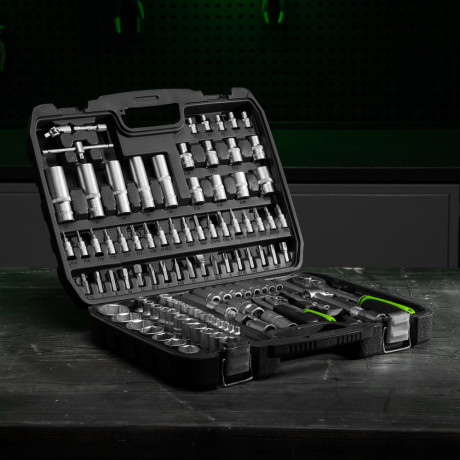 Набор инструмента, 1/2", 1/4", пластиковый кейс,94 предмета Сибртех