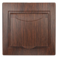 ЭРА Intro Plano роз. СУ 1 мест. 16А, 250В (керамика, земля, крышка) венге, 1-203-10, Б0030064