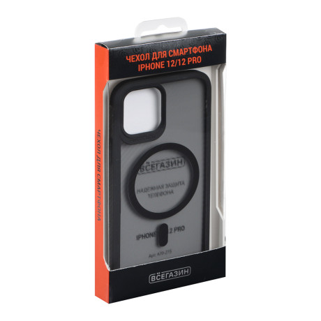 ВСЁГАЗИН Чехол для смартфона MS Карбон, iP - 12/12 pro, ms, черный