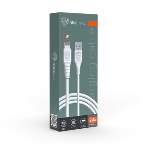 BY Кабель для зарядки Классик iP, 1м, 2.4A, белый