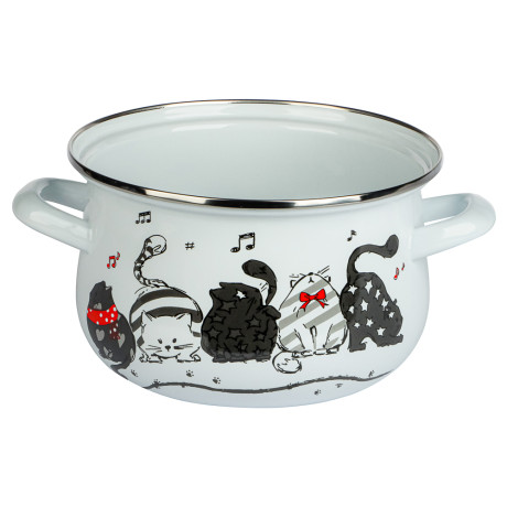 VETTA Хвостатые друзья Кастрюля эмалированная, 18см, 2,0л, индукция