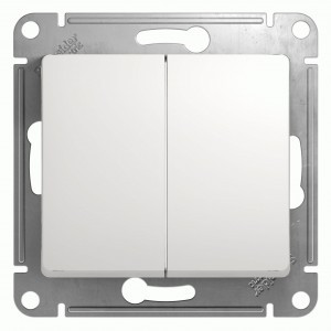 Systeme Electric GLOSSA мех. выкл. (перекл. проходной) СУ 2 кл. бел. (пл.осн.) GSL000165 (20!)