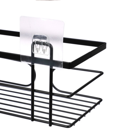 VETTA Полка настенная, прямоугольная, металл, 24x14x10 см, черный