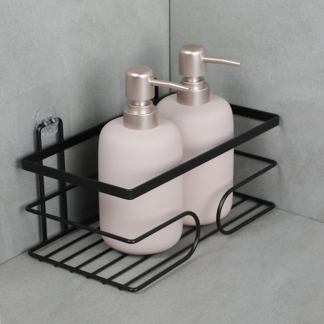 VETTA Полка настенная, прямоугольная, металл, 24x14x10 см, черный