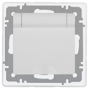 ЭРА Intro Accent мех. роз. СУ 1 мест. (земля, крышка, шторки) 16А-250В IP44 белый Б0063553