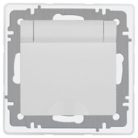 ЭРА Intro Accent мех. роз. СУ 1 мест. (земля, крышка, шторки) 16А-250В IP44 белый Б0063553