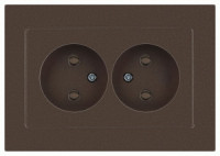 ЭРА Intro Accent мех. роз. СУ 2 мест. 16А 250В, бронза 6-204-08