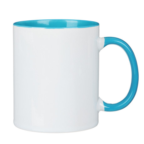 Кружка для сублимации 330мл, цвет голубой, керамика