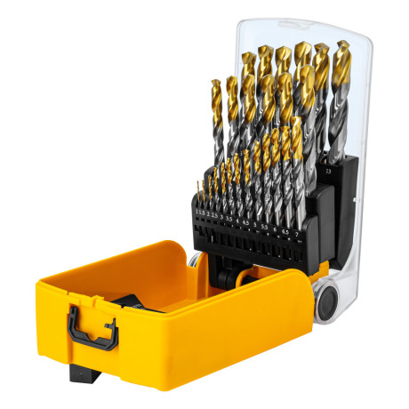 Набор сверл по металлу, 1-13 мм, Р6М5-TiN, Golden Tip, 25 шт Denzel