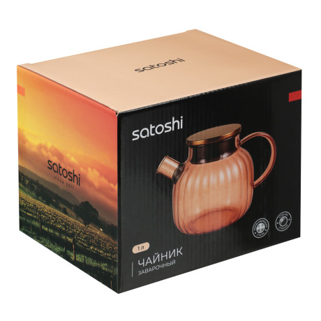 SATOSHI Кантри Чайник заварочный 1000мл, стекло, нерж.сталь