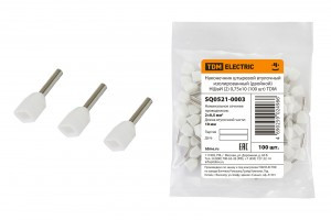 TDM наконечник-гильза штыревой втулочный изол. НШВИ(2) F-10 0,75х10 мм (уп. 100 шт., цена за ГУ) (30