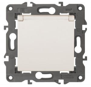 ЭРА 14 Elegance мех. роз. СУ (земля) шторки с крышкой, 16A,250В, сл.кость 14-2103-02 автоклеммы 3844