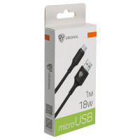 BY Кабель для зарядки Fusion USB(A)-microUSB, 18W, 1 м, 2.4A, TPE, черный