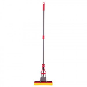 Швабра отжим.  насадка PVA 27 см, ролик,  телескоп. чер. 70-125 см, ЛАЙМА "Бюджет", 603596