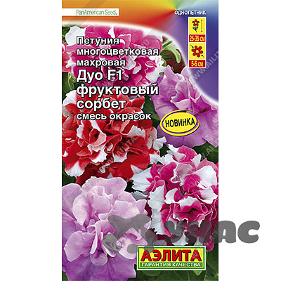 Петуния Дуо Фруктовый сорбет Аэлита Цх10