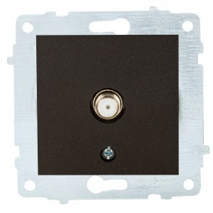 OVIVO мех. роз. СУ 1 мест. спутник (F-коннектор) черный металлик (ко всем рамкам) 600-000317-231