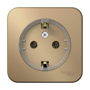 Systeme Electric BLANCA роз. ОУ 1 мест. 16А титан(КОМПАКТ)(пл.осн., земля, изол.пл.) BLNRA110114(3!)