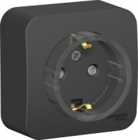 Systeme Electric BLANCA роз. ОУ 1 мест. 16А антрацит(тонкая пл.осн земля шт изол пл )BLNRA111116(3!)