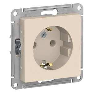 Systeme Electric AtlasDesign мех. роз. СУ 1 мест. беж. (пл.осн., земля) ATN000243 (20!)