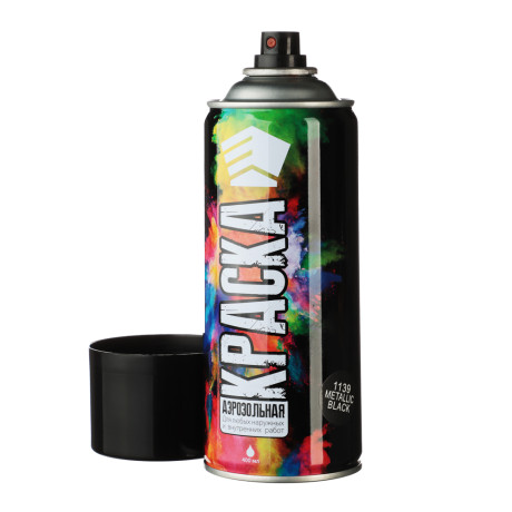 ЕРМАК Краска аэрозоль, 400 мл, черный металлик
