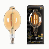 Gauss Filament Vintage Filamen BT180 8W 780lm E27 2400K 180x360 Golden 151802008