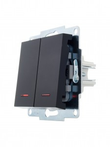 Lezard VESNA мех. выкл. СУ 2 кл. 10А (инд) черный бархат (корп. ABS)   742-4288-112