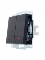 Lezard VESNA мех. выкл. СУ 2 кл. 10А (инд) черный бархат (корп. ABS)   742-4288-112