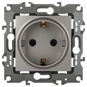 ЭРА 12 мех. роз. СУ 1 мест. 16А земля, шторки, автоклеммы, титан 12-2102-16