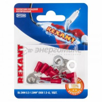 REXANT наконечник кольцевой изол. НКИ o6.5мм 0.5-1.5мм  красн. (10!),  06-0415-A